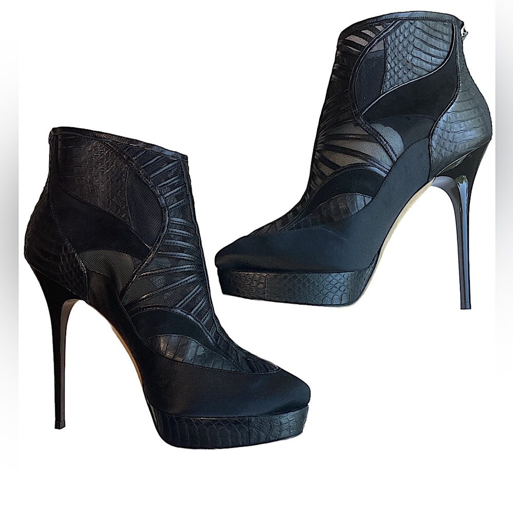 NIB Jimmy Choo Black Faxon Stiletto Ankle Boots